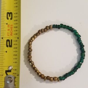 Hand made glass bead stretch bracelet